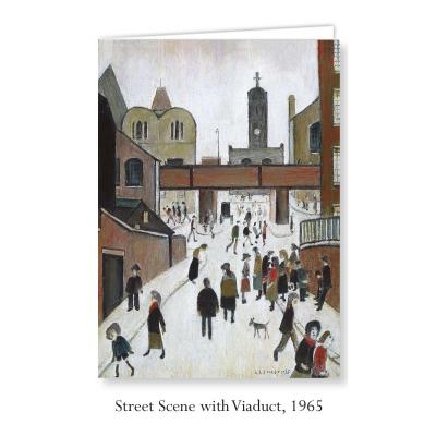 Street Scene with Viaduct by L S Lowry
